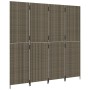 Gray synthetic rattan 4-panel screen by , Room dividers - Ref: Foro24-365346, Price: 179,83 €, Discount: %