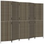 5-panel gray synthetic rattan screen by , Room dividers - Ref: Foro24-365350, Price: 222,25 €, Discount: %