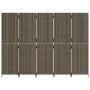 5-panel gray synthetic rattan screen by , Room dividers - Ref: Foro24-365350, Price: 222,25 €, Discount: %