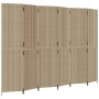 Biombo de 6 paneles ratán sintético beige de , Divisores de ambientes - Ref: Foro24-365371, Precio: 246,91 €, Descuento: %