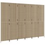 Biombo de 6 paneles ratán sintético beige de , Divisores de ambientes - Ref: Foro24-365371, Precio: 246,91 €, Descuento: %