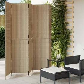 5 panel beige synthetic rattan screen by , Room dividers - Ref: Foro24-365367, Price: 253,99 €, Discount: %