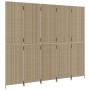 Biombo de 5 paneles ratán sintético beige de , Divisores de ambientes - Ref: Foro24-365367, Precio: 256,51 €, Descuento: %