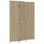 Biombo de 3 paneles ratán sintético beige de , Divisores de ambientes - Ref: Foro24-365359, Precio: 174,39 €, Descuento: %