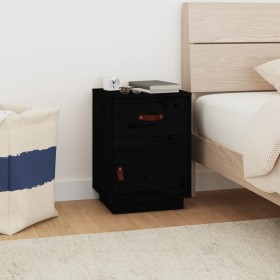 Solid black pine wood bedside table 40x34x55 cm by vidaXL, Nightstands - Ref: Foro24-818313, Price: 49,11 €, Discount: %