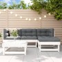 Gartensofa-Set 5-teilig aus massivem weißem Kiefernholz von , Gartensets - Ref: Foro24-3186166, Preis: 277,59 €, Rabatt: %