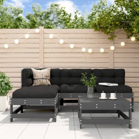 Gartensofa-Set 5-teilig aus massivem grauem Kiefernholz von , Gartensets - Ref: Foro24-3186524, Preis: 317,33 €, Rabatt: %