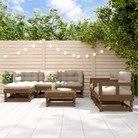 Garden furniture set 7 pieces solid honey brown pine wood by , Garden sets - Ref: Foro24-3186217, Price: 426,99 €, Discount: %