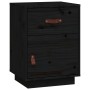 Mesita de noche madera maciza de pino negro 40x34x55 cm de vidaXL, Mesitas de noche - Ref: Foro24-818313, Precio: 49,11 €, De...