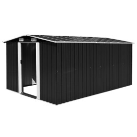 Caseta de jardín metal antracita 257x392x181 cm de vidaXL, Cobertizos - Ref: Foro24-143346, Precio: 517,66 €, Descuento: %