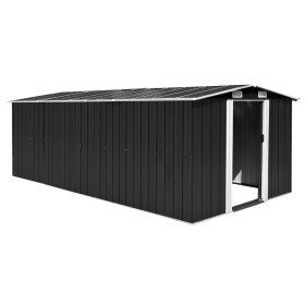 Gartenhaus aus anthrazitfarbenem Metall 257x489x181 cm von vidaXL, Schuppen - Ref: Foro24-143350, Preis: 688,99 €, Rabatt: %