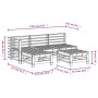 Gartensofa-Set 5-teilig aus massivem weißem Kiefernholz von , Gartensets - Ref: Foro24-3186551, Preis: 313,62 €, Rabatt: %