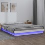 Bed frame with LED solid white wood 180x200 cm by , Beds and slatted bases - Ref: Foro24-819988, Price: 181,37 €, Discount: %