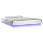 Estructura de cama con LED madera maciza blanca 160x200 cm de , Camas y somieres - Ref: Foro24-819983, Precio: 171,77 €, Desc...