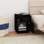 Mesita de noche madera maciza de pino negro 40x34x55 cm de vidaXL, Mesitas de noche - Ref: Foro24-818313, Precio: 49,11 €, De...