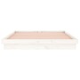 Estructura de cama con LED madera maciza blanca 160x200 cm de , Camas y somieres - Ref: Foro24-819983, Precio: 171,77 €, Desc...