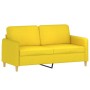 Sofá de 2 plazas con cojines tela amarillo claro 140 cm de , Sofás - Ref: Foro24-3200914, Precio: 237,99 €, Descuento: %