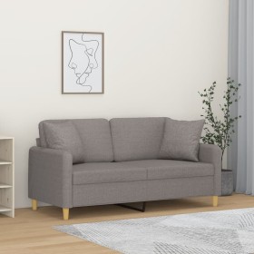 Sofá de 2 plazas con cojines tela gris taupe 140 cm de , Sofás - Ref: Foro24-3200916, Precio: 237,99 €, Descuento: %