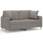 2-seater sofa with taupe gray fabric cushions 140 cm by , Sofas - Ref: Foro24-3200916, Price: 238,45 €, Discount: %