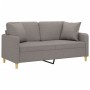 2-seater sofa with taupe gray fabric cushions 140 cm by , Sofas - Ref: Foro24-3200916, Price: 238,45 €, Discount: %