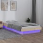 Bed frame with LED solid wood 100x200 cm by , Beds and slatted bases - Ref: Foro24-819962, Price: 140,01 €, Discount: %