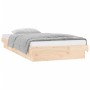 Bed frame with LED solid wood 100x200 cm by , Beds and slatted bases - Ref: Foro24-819962, Price: 140,01 €, Discount: %