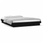 Bed frame with LED in black solid wood 140x200 cm by , Beds and slatted bases - Ref: Foro24-819976, Price: 152,99 €, Discount: %