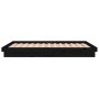 Bed frame with LED in black solid wood 140x200 cm by , Beds and slatted bases - Ref: Foro24-819976, Price: 152,99 €, Discount: %