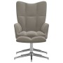 Silla de relajación con reposapiés terciopelo gris claro de , Sillones - Ref: Foro24-328128, Precio: 159,22 €, Descuento: %