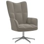 Silla de relajación con reposapiés terciopelo gris claro de , Sillones - Ref: Foro24-328128, Precio: 159,22 €, Descuento: %