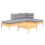 5-piece garden furniture set and gray pine wood cushions by , Garden sets - Ref: Foro24-3096291, Price: 324,99 €, Discount: %