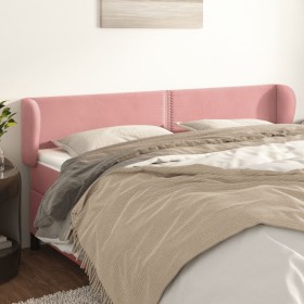 Pink velvet headboard 203x23x78/88 cm by , Headboards and footboards - Ref: Foro24-3117075, Price: 67,30 €, Discount: %