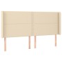 Headboard with cream fabric ears 163x16x118/128 cm by , Headboards and footboards - Ref: Foro24-3119451, Price: 131,79 €, Dis...