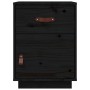 Mesita de noche madera maciza de pino negro 40x34x55 cm de vidaXL, Mesitas de noche - Ref: Foro24-818313, Precio: 49,11 €, De...