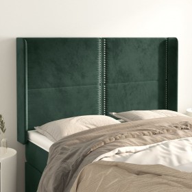 Headboard with dark green velvet ears 147x16x118/128cm by , Headboards and footboards - Ref: Foro24-3119491, Price: 127,99 €,...