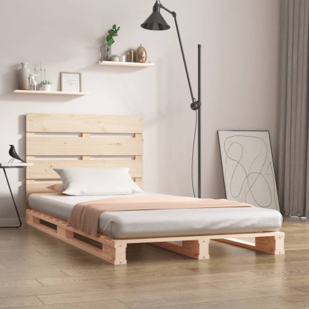 Estructura de cama madera maciza de pino 90x200 cm de , Camas y somieres - Ref: Foro24-3120117, Precio: 117,45 €, Descuento: %