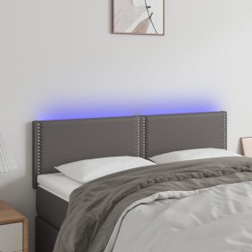 Cabecero con LED cuero sintético negro 144x5x78/88 cm de , Cabeceros y pies de cama - Ref: Foro24-3121566, Precio: 69,99 €, D...