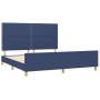 Estructura de cama con cabecero de tela azul 160x200 cm de , Camas y somieres - Ref: Foro24-3124990, Precio: 233,99 €, Descue...