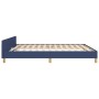 Estructura de cama con cabecero de tela azul 160x200 cm de , Camas y somieres - Ref: Foro24-3124990, Precio: 233,99 €, Descue...