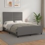 Bed frame with headboard gray synthetic leather 140x200cm by , Beds and slatted bases - Ref: Foro24-3125516, Price: 235,16 €,...