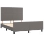 Bed frame with headboard gray synthetic leather 140x200cm by , Beds and slatted bases - Ref: Foro24-3125516, Price: 235,16 €,...