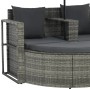 2-Sitzer-Gartensofa mit Kissen und grauem PE-Rattanschirm von vidaXL, Betten im Freien - Ref: Foro24-44478, Preis: 421,54 €, ...