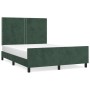 Dark green velvet bed frame with headboard 140x200 cm by , Beds and slatted bases - Ref: Foro24-3125699, Price: 234,35 €, Dis...