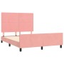 Pink velvet bed frame with headboard 140x200 cm by , Beds and slatted bases - Ref: Foro24-3125701, Price: 221,26 €, Discount: %