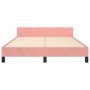 Pink velvet bed frame with headboard 140x200 cm by , Beds and slatted bases - Ref: Foro24-3125701, Price: 221,26 €, Discount: %