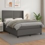 Box spring bed with gray synthetic leather mattress 140x190 cm by , Beds and slatted bases - Ref: Foro24-3128971, Price: 548,...