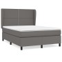 Cama box spring con colchón cuero sintético gris 140x190 cm de , Camas y somieres - Ref: Foro24-3128971, Precio: 548,09 €, De...