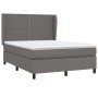 Cama box spring con colchón cuero sintético gris 140x190 cm de , Camas y somieres - Ref: Foro24-3128971, Precio: 548,09 €, De...