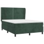 Cama box spring con colchón terciopelo verde oscuro 140x200 cm de , Camas y somieres - Ref: Foro24-3129156, Precio: 522,41 €,...