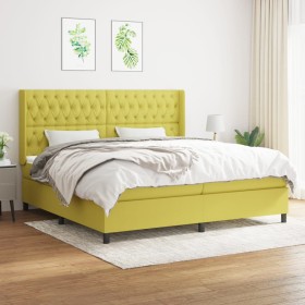 Box spring bed with green fabric mattress 200x200 cm by , Beds and slatted bases - Ref: Foro24-3131704, Price: 670,05 €, Disc...